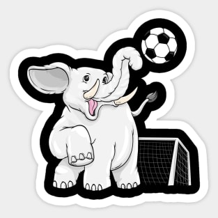 Funny elephant is playing soccer Sticker